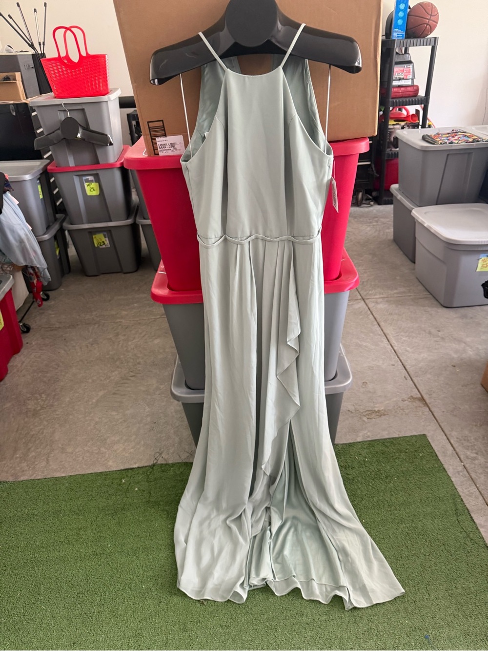 Elegant Sage Green Halter Maxi Dress p37